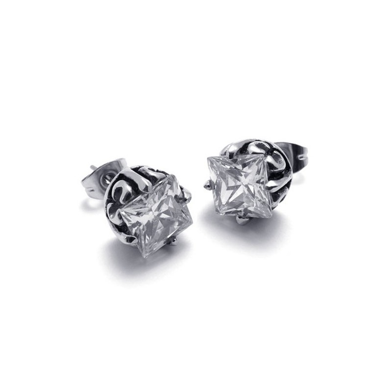 Titánové Náušnice S Diamantmi Titánové Náušnice S Diamantmi