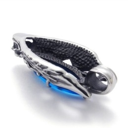 Titánový Prívesok S Dračími Hlavami A Modrým Zirkónom