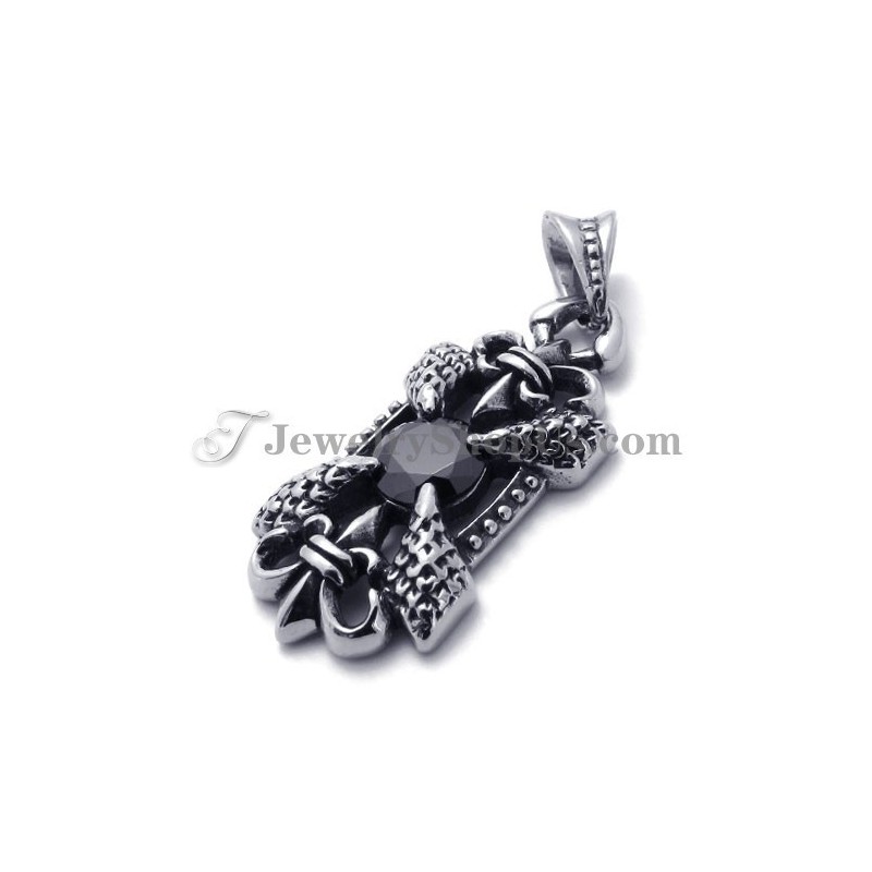 Elegantný Titánový Prívesok S Čiernym Zirkónom
