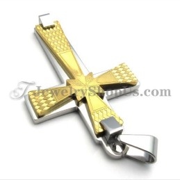 Elegantný Zlatý Titánový Prívesok S Krížom