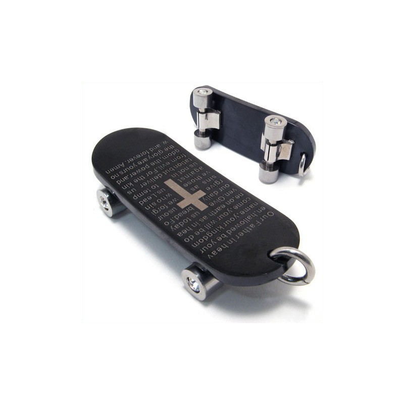 Pánsky Prívesok S Krížom A Náhrdelníkom S Príveskom A Krížom V Tvare Skateboardu Z Čistého Titánu Pánsky Prívesok S Krížom A Náhrdelníkom S Príveskom A Krížom V Tvare Skateboardu Z Čistého Titánu