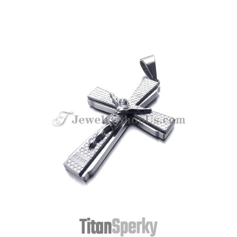 Elegantný Titánový Prívesok S Krížom Jusus