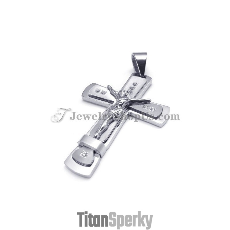 Klasický Titánový Prívesok S Ježišovým Krížom