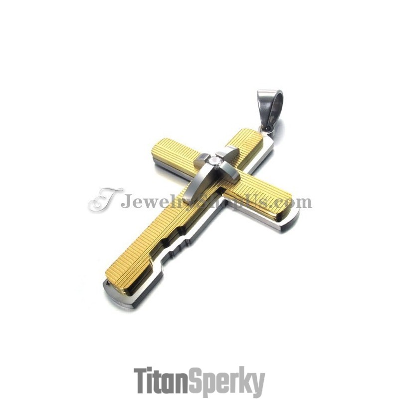 Zlatý Titánový Prívesok S Krížom