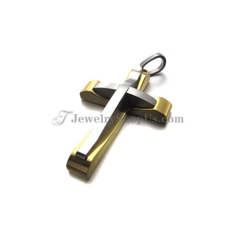 Elegantný Titánový Zlatý Prívesok S Krížom