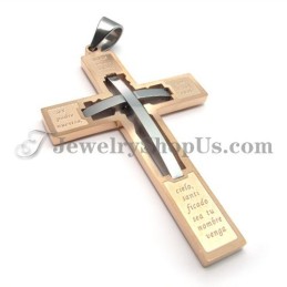 Elegantný Titánový Prívesok S Krížom Z Ružového Zlata