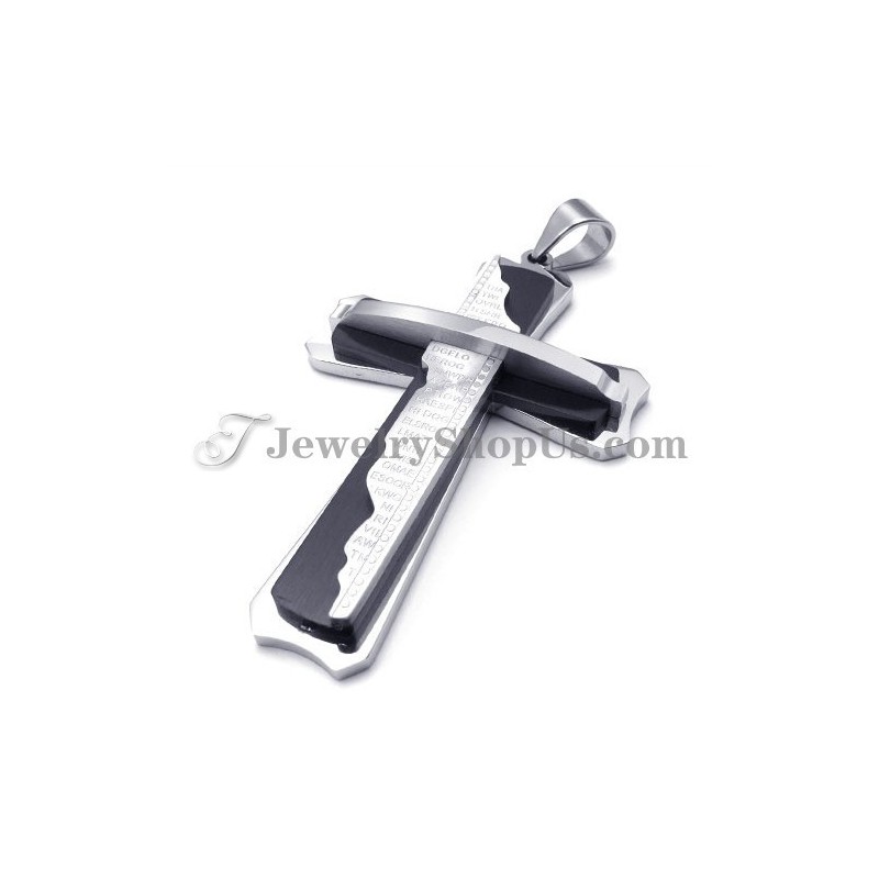 Nádherný Čierny Titánový Prívesok S Krížom