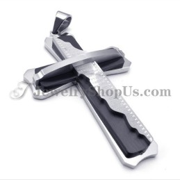 Nádherný Čierny Titánový Prívesok S Krížom