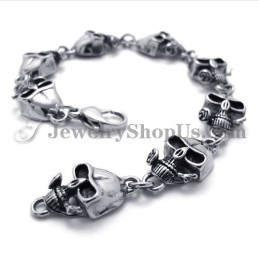 Elegantný Titánový Náramok S Lebkami