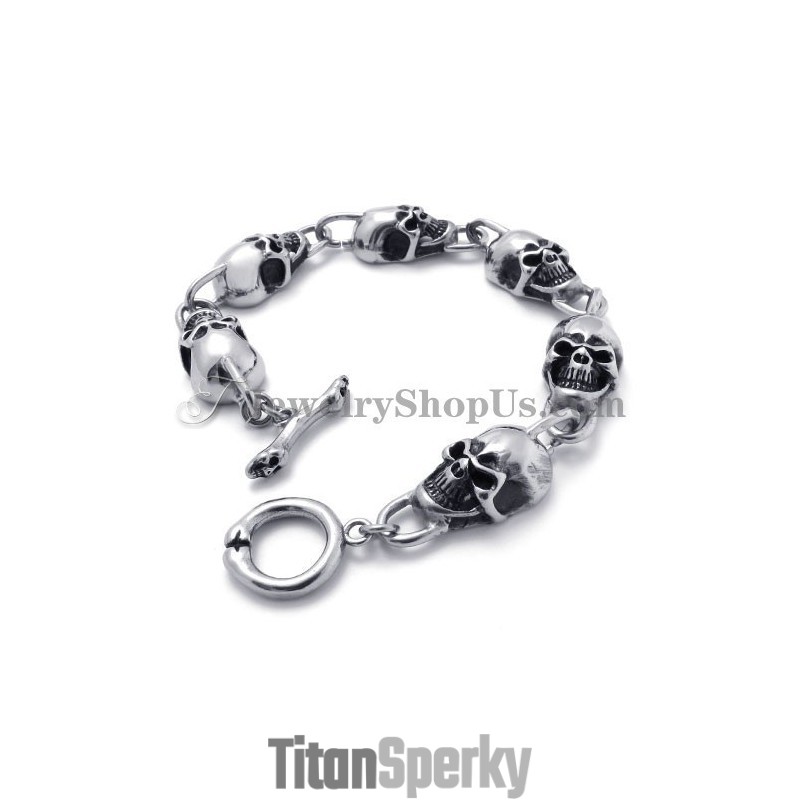 Titánový Náramok S Módnymi Lebkami