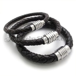 Módny Titánový Náramok S Koženým Náramkom