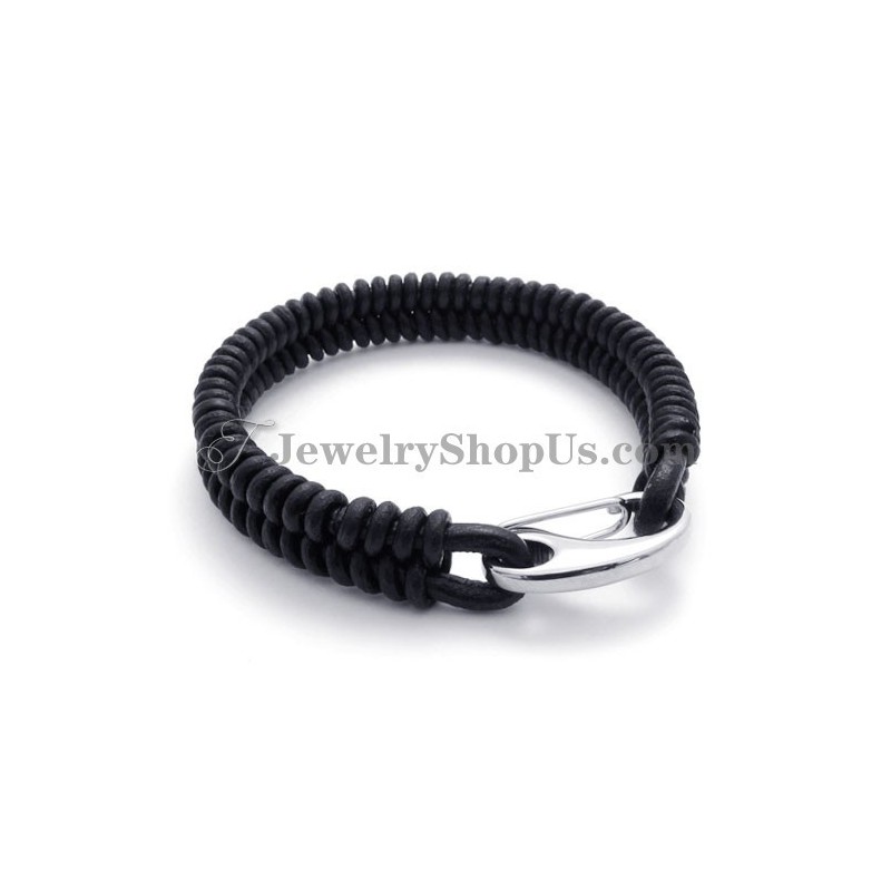 Elegantný Kožený Titánový Náramok