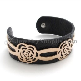 Nádherný Titánový Kožený Náramok