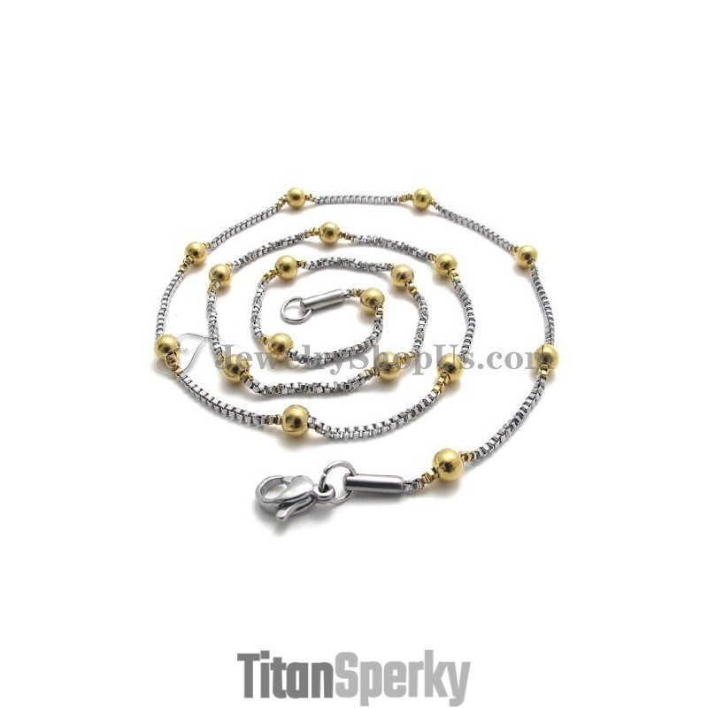 Elegantný Dámsky Náhrdelník S Titánovými Zlatými Korálkami