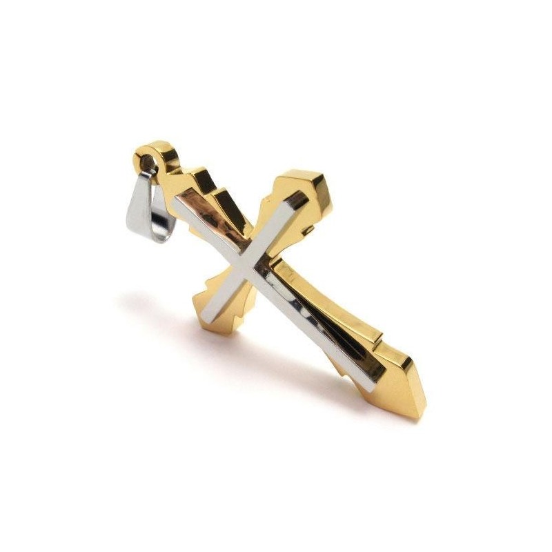 Pánsky Zlatý Prívesok S Krížom Z Čistého Titánu (Nový)