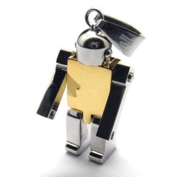 Pánsky Náhrdelník S Príveskom V Tvare Robota Z Čistého Titánu Zlatej Farby (Nový)