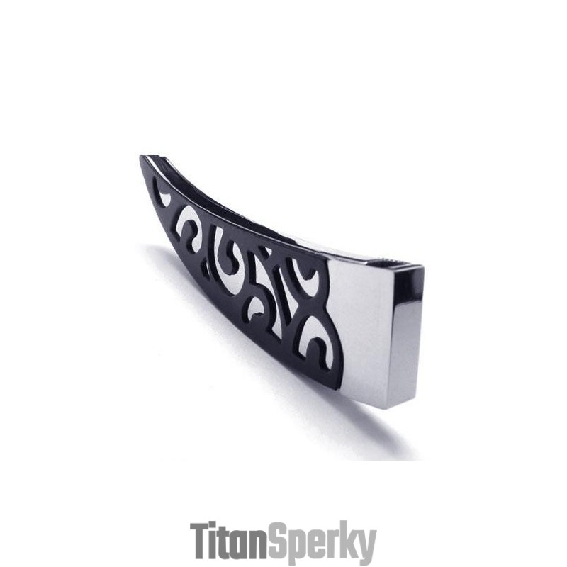 Pánsky Čierny Titánový Náhrdelník S Príveskom Lance 6588